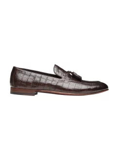 Brand new 🤩 Aquila Alberto Brown Croc Print Leather Loafers 🌟