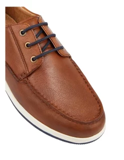 Coupon 🔥 Hush Puppies Dusty Dark Tan Leather Lace Up Boat 👟 Shoe 🌟 -Clae shop unnamed file 1269