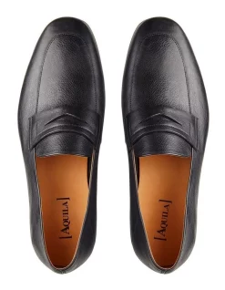 Outlet ⌛ Aquila Fernando Black Leather Penny Loafers ⭐ -Clae shop unnamed file 129