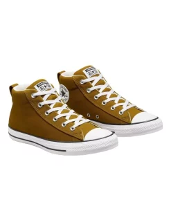 Outlet ⌛ Converse Chuck Taylor All Star High Street Canvas Mid-top 👟 Shoe In Dark Wheat ⭐ -Clae shop unnamed file 1586