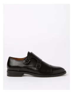Promo 😀 Blaq Blaine Double Monk Strap Slip On In Black 👍