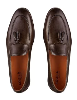 Hot Sale 🛒 AQUILA Roddick Leather Loafers In Brown 🎁