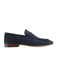 New 🔥 AQ By Aquila Cavarra Nubuck Penny Loafers In Navy 👏